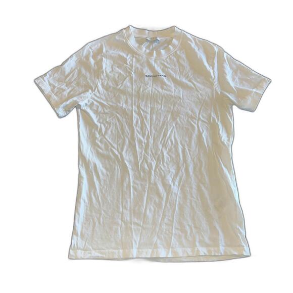 Sandro Paris Men's Slim Fit Crewneck Pullover T-Shirt Short Sleeve White Small - Picture 2 of 6